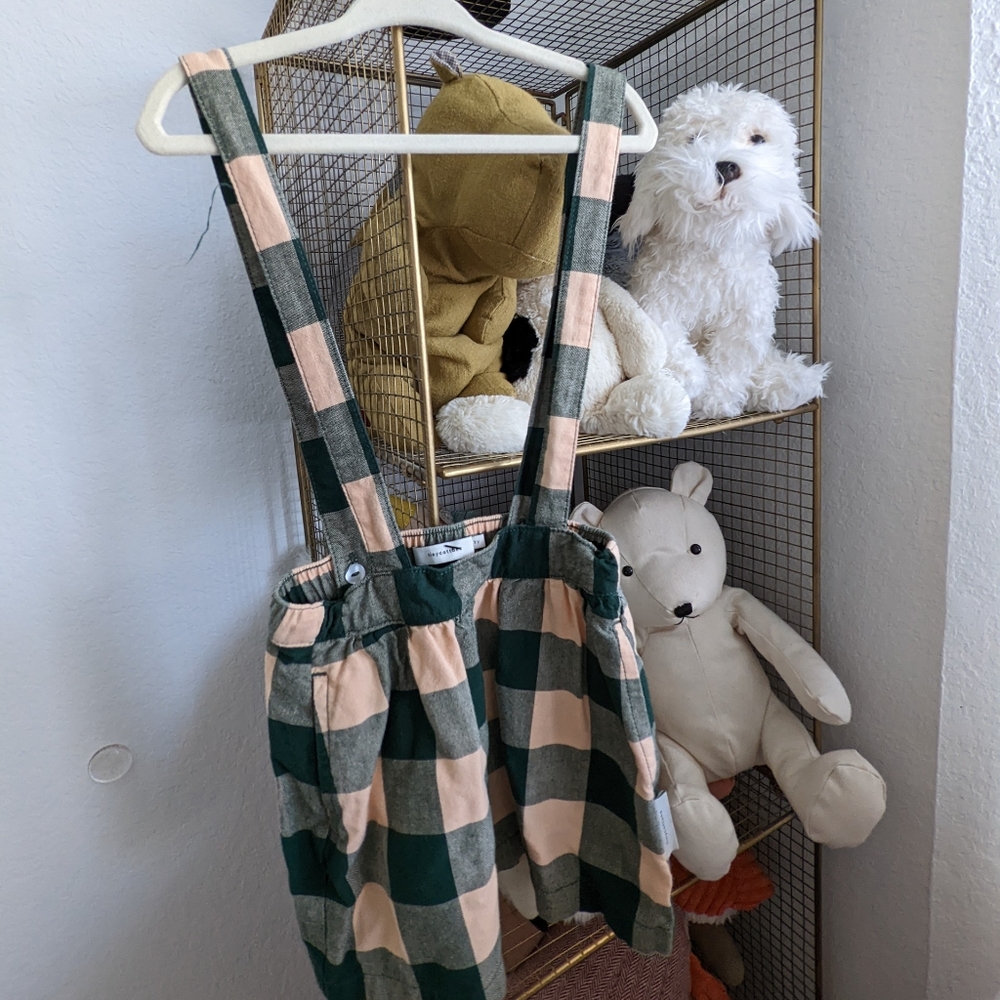 Euc Tiny Cottons gingham suspender skirt
